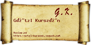 Götzl Kurszán névjegykártya